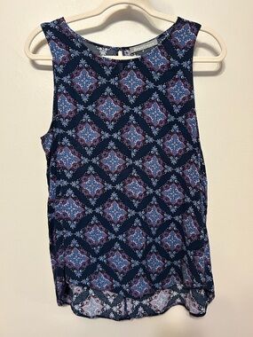 Daniel Rainn Navy Boho Sleeveless Top